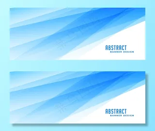抽象蓝色横幅banner，具有透明线条效果