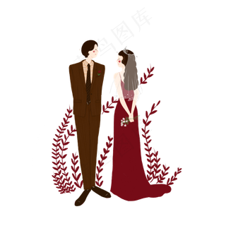 七夕节情人节红色系情侣婚纱照手