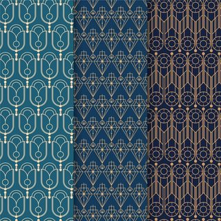 优雅的装饰艺术图案包