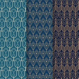 优雅的装饰艺术图案包