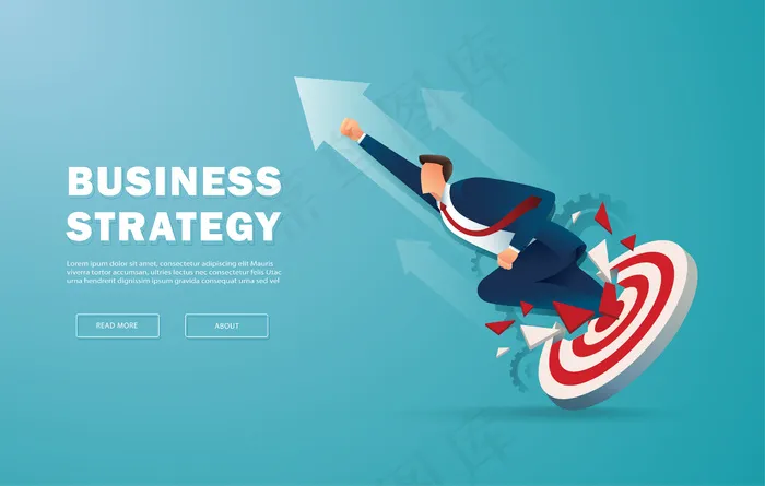 商人突破目标射箭成功eps,ai矢量模版下载