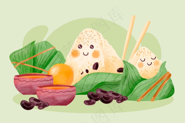 龙舟粽子背景