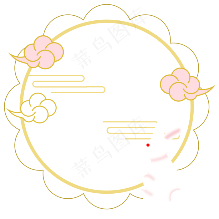 中秋节兔子圆形边框