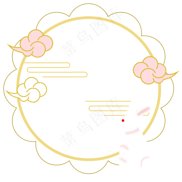 中秋节兔子圆形边框(2000X2000(DPI:300))psd模版下载