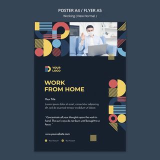 在新的正常方式宣传单,DM传单模板工作