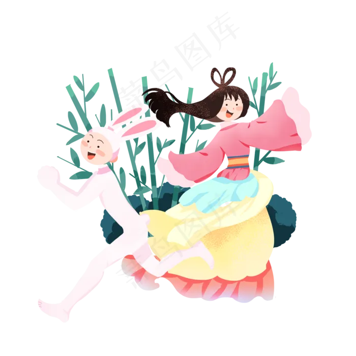 中秋节开心嫦娥(2000X2000(DPI:300))psd模版下载