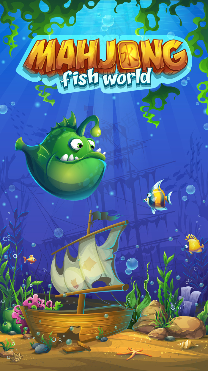 麻将鱼世界插画