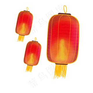 红色灯笼漂浮七夕