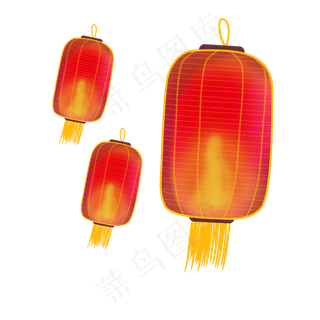 红色灯笼漂浮七夕