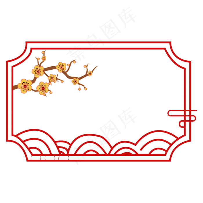 矢量中国风梅花边框(1417*1417px 300 dpi )ai矢量模版下载