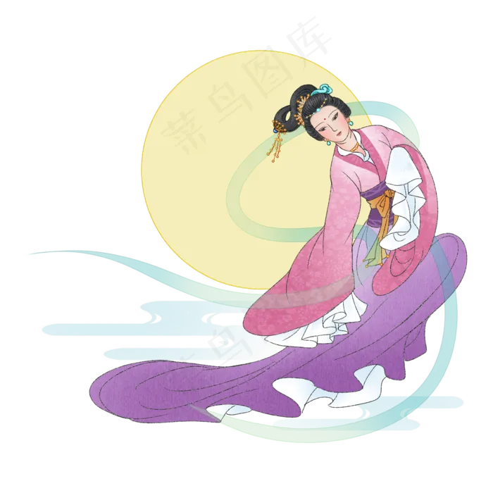 中秋八月十五嫦娥仙女(2000X2000(DPI:300))psd模版下载