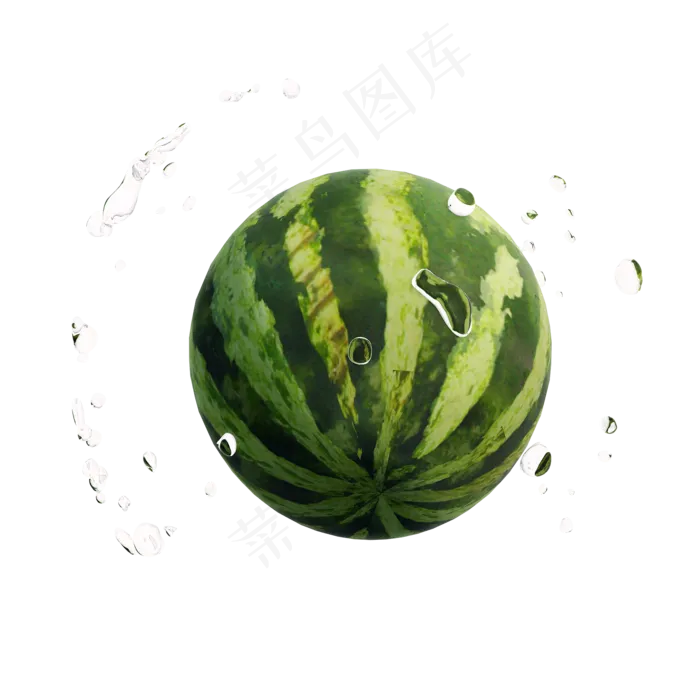 立体西瓜png图(2000X2000(DPI:300))psd模版下载