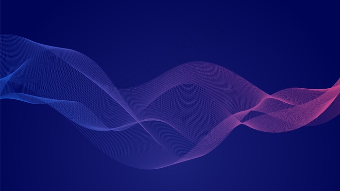 抽象波浪背景。彩色现代线性曲线丝带。