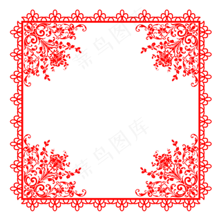 中国喜庆复古红色边框