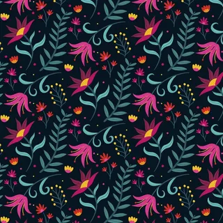 手绘异域花卉图案