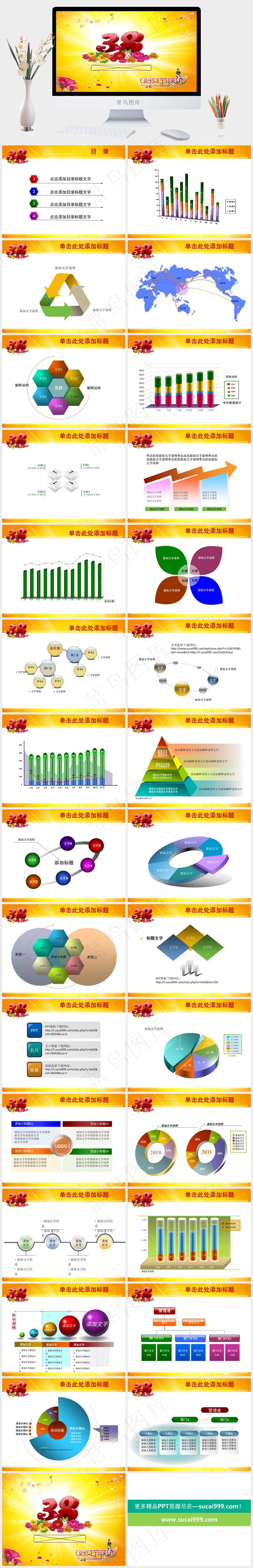 黄色营销PPT模板