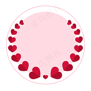 爱心圆形边框3