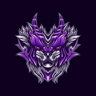 猫战士标志吉祥物插图