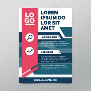 带几何线的垂直宣传单,DM传单模板