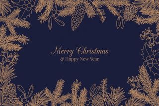 复古圣诞树枝背景