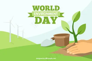 世界环境日手拿植物的背景