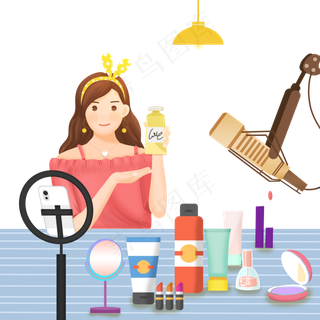 美妆护肤直播间场景