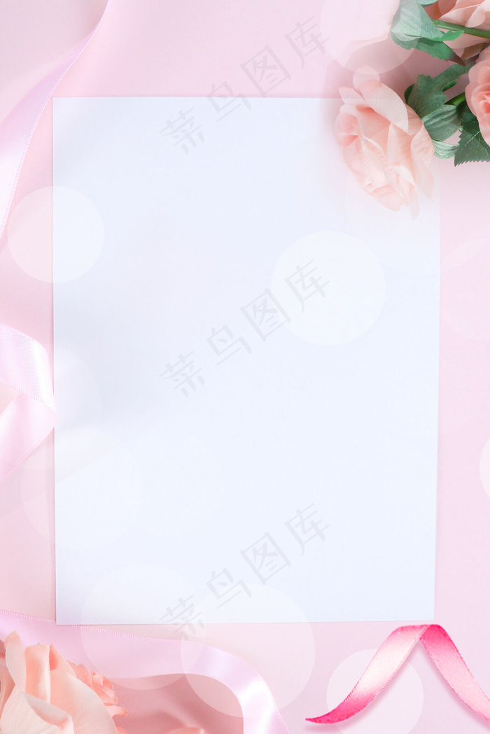 简约七夕情人节大气浪漫玫瑰背景