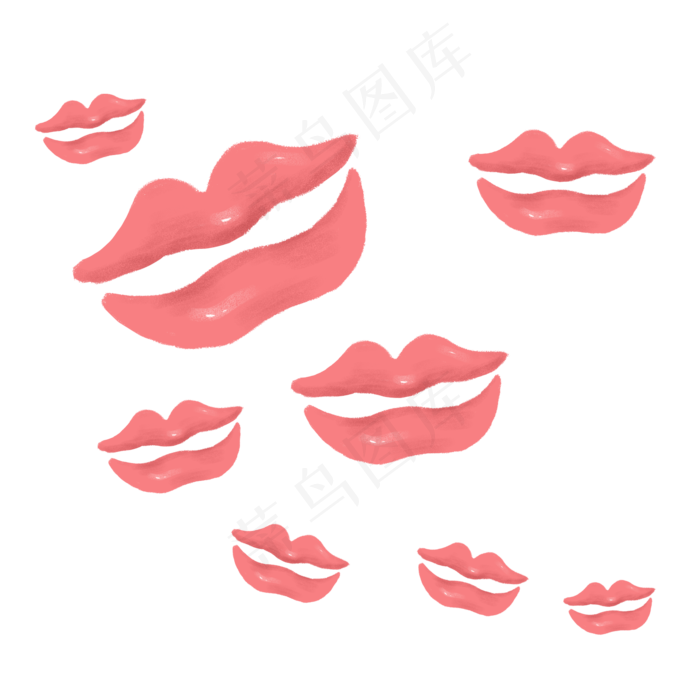 七夕嘴唇唇印装饰