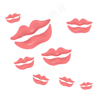 七夕嘴唇唇印装饰