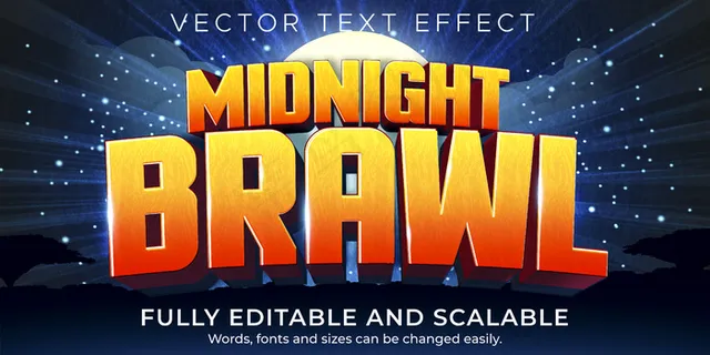 游戏卡通文本效果；可编辑的游戏和有趣的文字风格