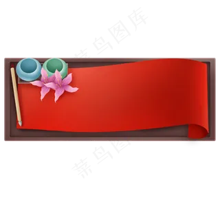 中国风红色纸张标签