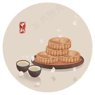 月饼茶点中秋习俗