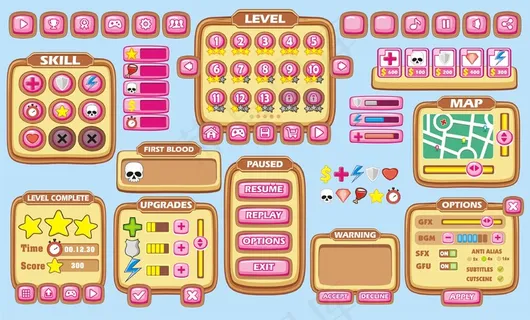 面向手机app移动应用的平台游戏用户界面