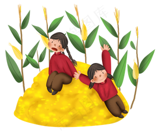 秋分玉米地的女孩