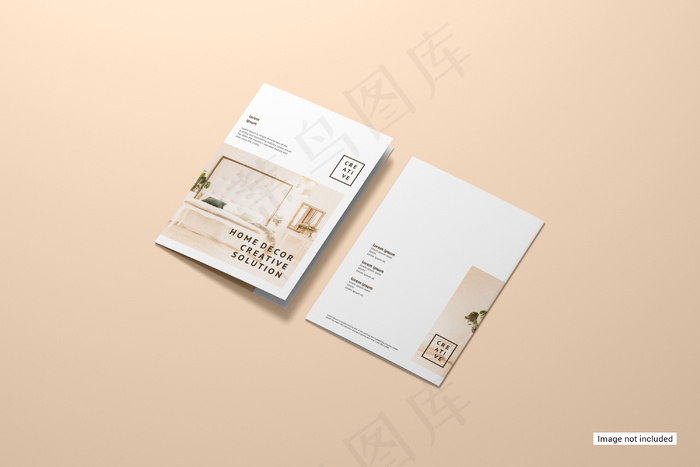 双折小册子模型样机psd模版下载