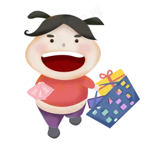 双十一购物节女孩爱购物