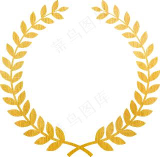 金色麦穗徽章边框