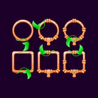 游戏ui木叶边框套装