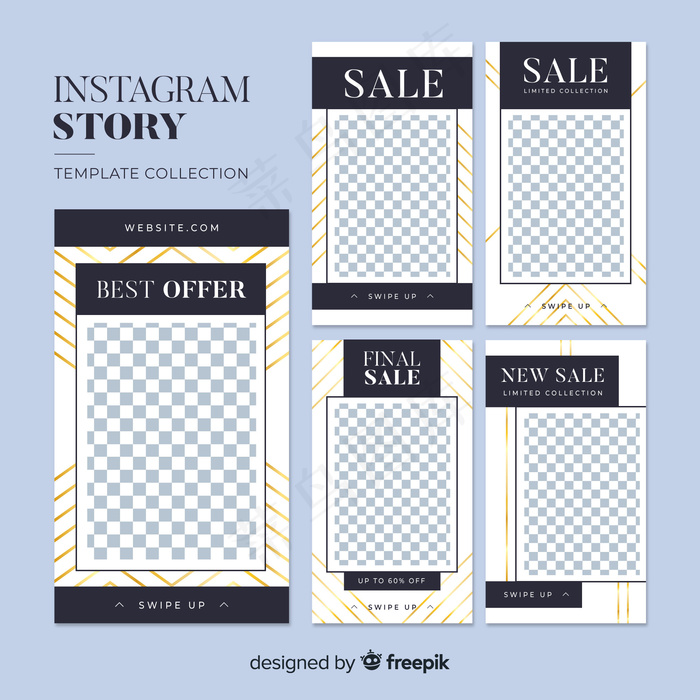 抽象时装销售模板故事