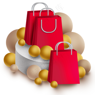 展柜上的购物袋