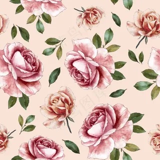 手绘水彩植物图案