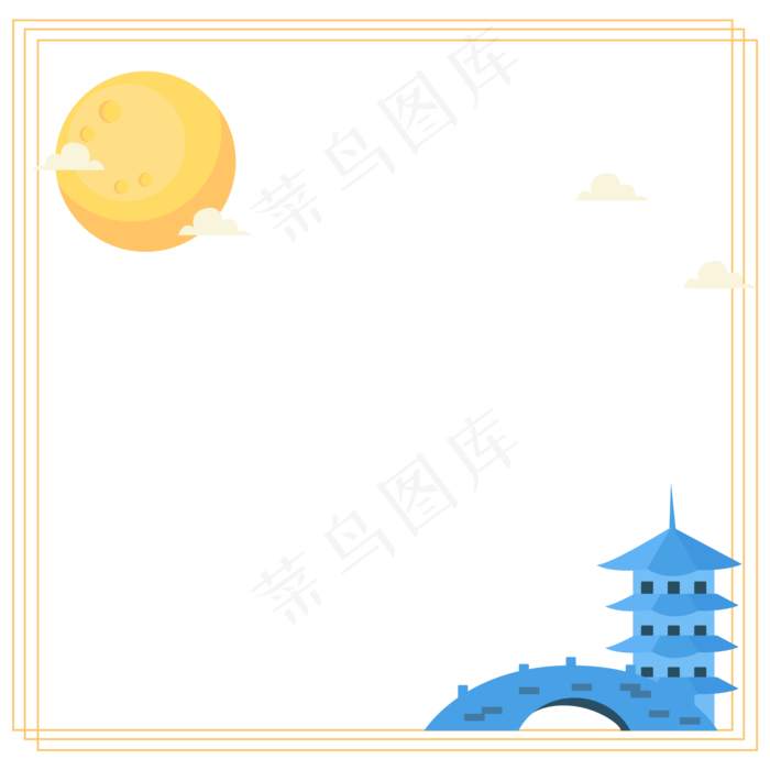 中秋边框(2000*2000px 300 dpi )ai矢量模版下载