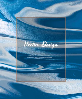 蓝箔水墨画模板横幅banner。