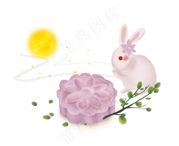 中秋节玉兔和月饼点心