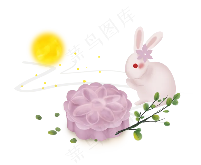 中秋节玉兔和月饼点心(2472X2028(DPI:300))psd模版下载