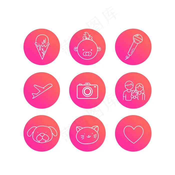 Instagram渐变故事亮点eps,ai矢量模版下载