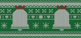 绿色圣诞铃铛针织纹理