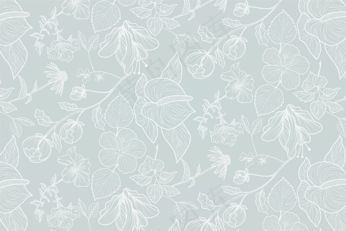 手绘写实花卉背景