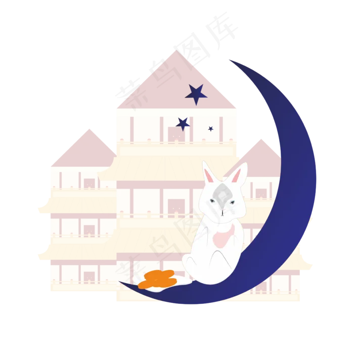 赏月装饰图案商用元素(2000X2000)cdr矢量模版下载