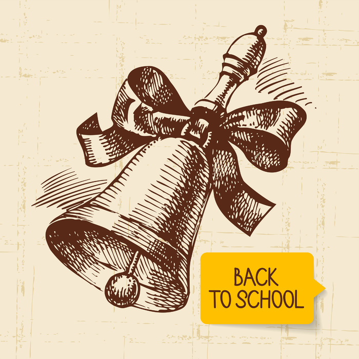 复古手绘回到学校插图